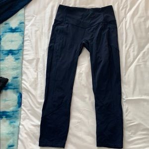 Lululemon 7/8 length navy running leggings